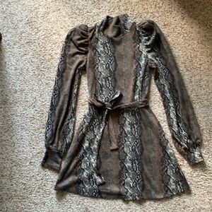 Nordstrom Leith Snakeprint Mock Minidress Sz S